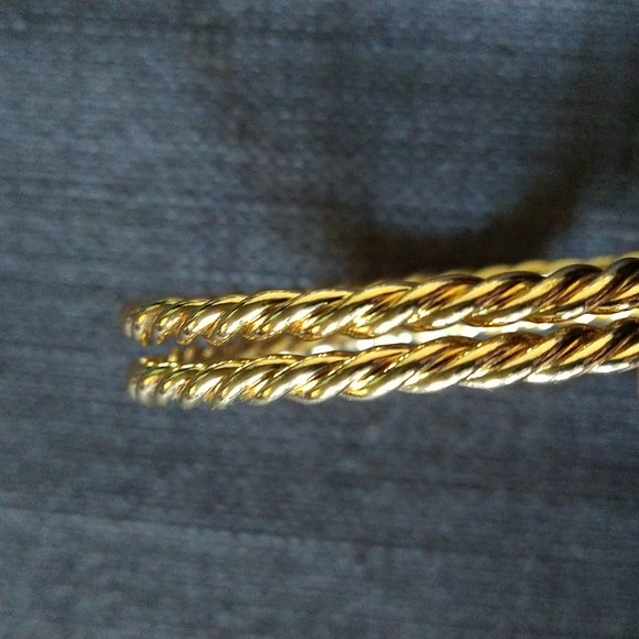 Lily Pulitzer Gold Tone Twisted Bangles, Set of 2 - Picture 4 of 4